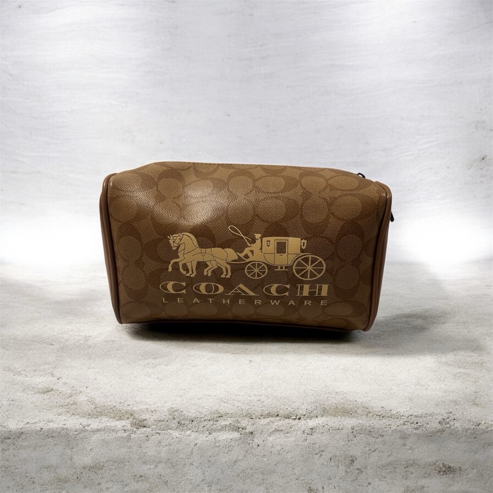 Coach Tan Leatherware Toiletry Bag